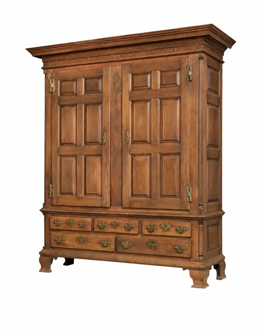 Antique Dutch Kas cabinet isolated on a white background